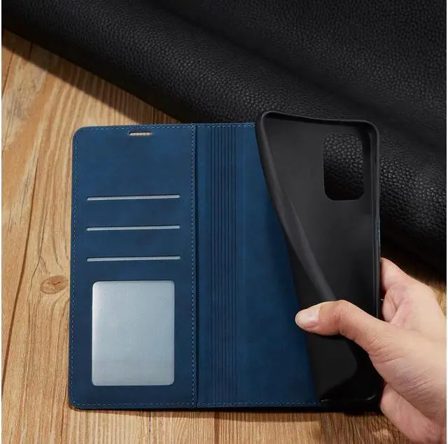 Alt view image 7 of 7 - BONAEVER For Samsung Galaxy Galaxy A03S Case Premium PU Leather Cover TPU Bumper with Card Holder Stand andidden Magnetic Shockproof Flip Wallet Case
