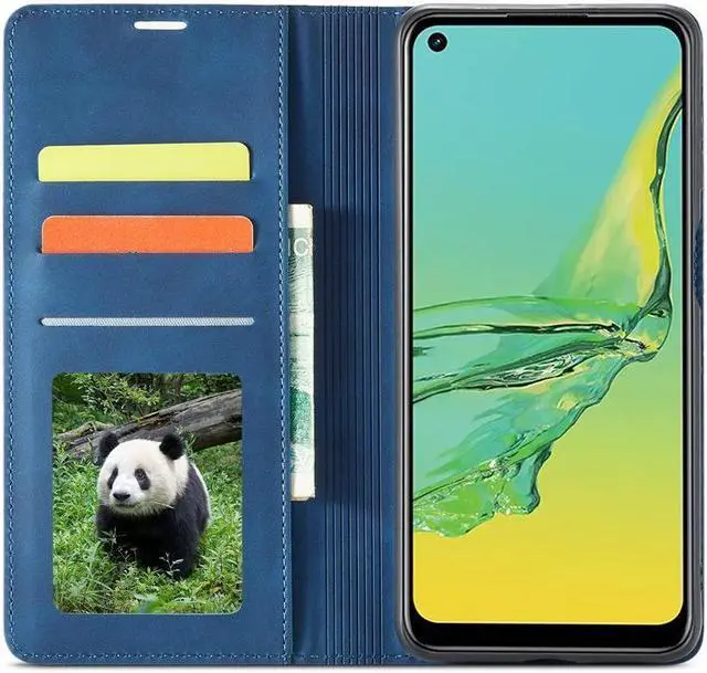 Alt view image 4 of 7 - BONAEVER For Samsung Galaxy Galaxy A03S Case Premium PU Leather Cover TPU Bumper with Card Holder Stand andidden Magnetic Shockproof Flip Wallet Case