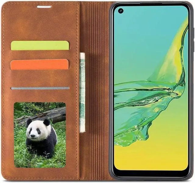 Alt view image 4 of 7 - BONAEVER For Samsung Galaxy Galaxy A03S Case Premium PU Leather Cover TPU Bumper with Card Holder Stand andidden Magnetic Shockproof Flip Wallet Case