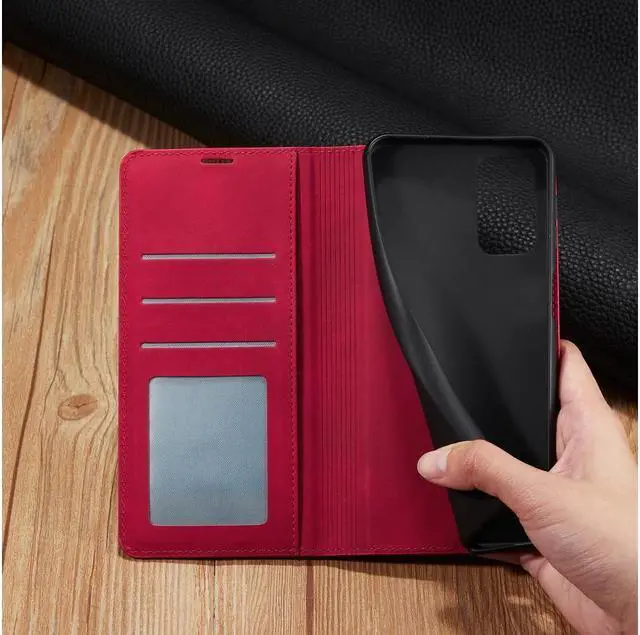 Alt view image 3 of 7 - BONAEVER For Samsung Galaxy Galaxy A03S Case Premium PU Leather Cover TPU Bumper with Card Holder Stand andidden Magnetic Shockproof Flip Wallet Case