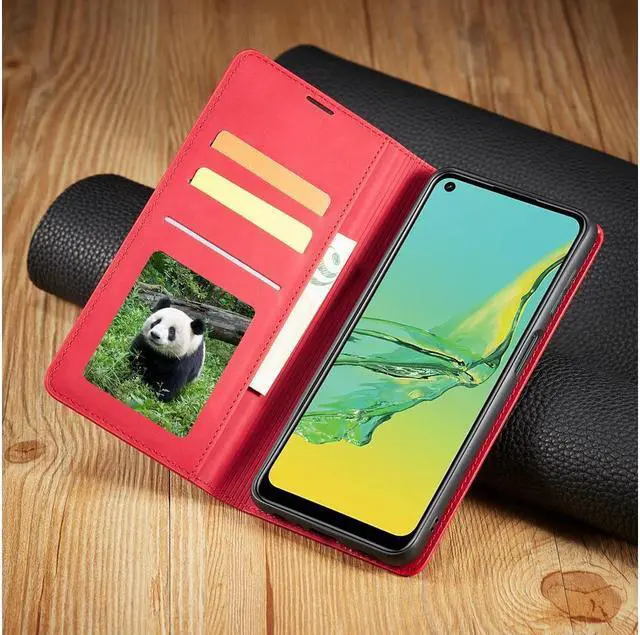 Alt view image 7 of 7 - BONAEVER For Samsung Galaxy Galaxy A03S Case Premium PU Leather Cover TPU Bumper with Card Holder Stand andidden Magnetic Shockproof Flip Wallet Case