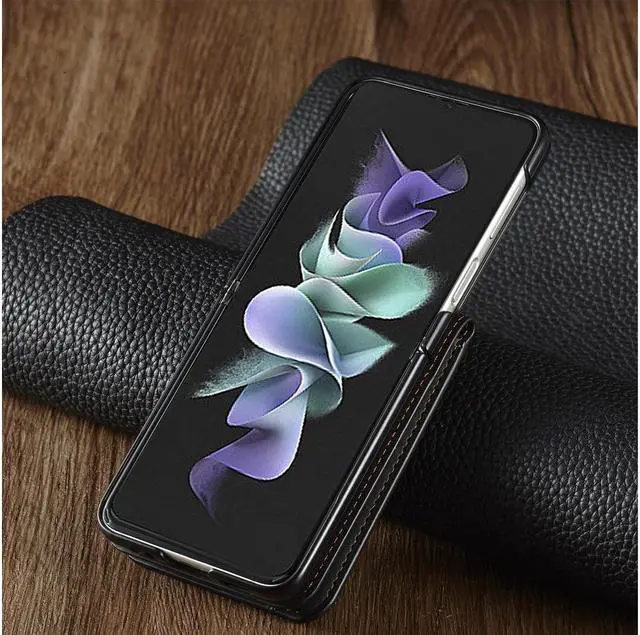 Alt view image 5 of 6 - BONAEVER For Samsung Galaxy Z Flip 3 5G 2021 Case Premium PU Leather Cover TPU Bumper with Card Holder Stand andidden Magnetic Shockproof Flip Wallet Case