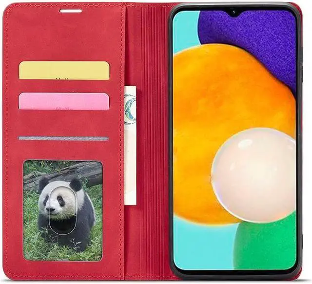 Alt view image 2 of 5 - BONAEVER For Samsung Galaxy A13 4G Case Premium PU Leather Cover TPU Bumper with Card Holder Stand andidden Magnetic Shockproof Flip Wallet Case (Not Fit for Galaxy A13 5G)