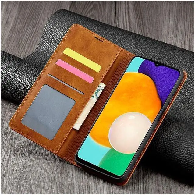 Alt view image 6 of 7 - BONAEVER For Samsung Galaxy A13 4G Case Premium PU Leather Cover TPU Bumper with Card Holder Stand andidden Magnetic Shockproof Flip Wallet Case (Not Fit for Galaxy A13 5G)