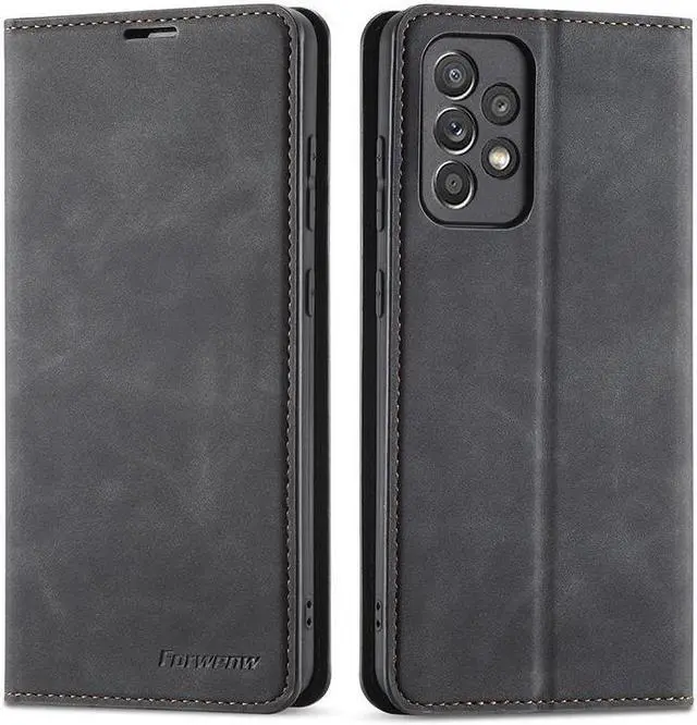 Main image of BONAEVER For Samsung Galaxy A53 5G Case Premium PU Leather Cover TPU Bumper with Card Holder Stand andidden Magnetic Shockproof Flip Wallet Case