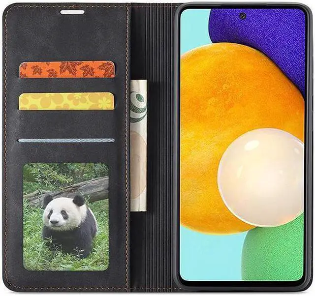 Alt view image 2 of 6 - BONAEVER For Samsung Galaxy A53 5G Case Premium PU Leather Cover TPU Bumper with Card Holder Stand andidden Magnetic Shockproof Flip Wallet Case