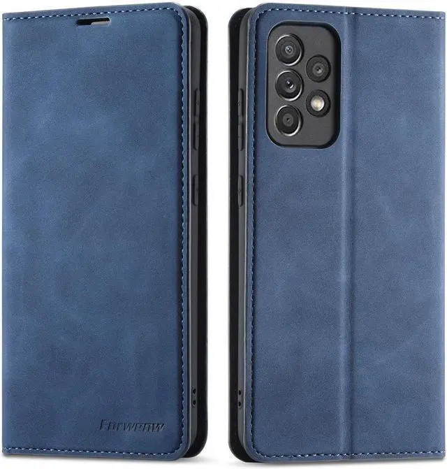 Main image of BONAEVER For Samsung Galaxy A53 5G Case Premium PU Leather Cover TPU Bumper with Card Holder Stand andidden Magnetic Shockproof Flip Wallet Case