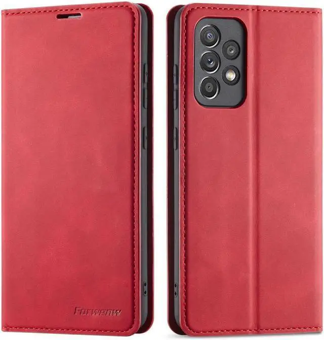 Main image of BONAEVER For Samsung Galaxy A53 5G Case Premium PU Leather Cover TPU Bumper with Card Holder Stand andidden Magnetic Shockproof Flip Wallet Case