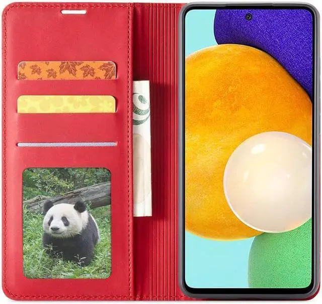 Alt view image 4 of 6 - BONAEVER For Samsung Galaxy A53 5G Case Premium PU Leather Cover TPU Bumper with Card Holder Stand andidden Magnetic Shockproof Flip Wallet Case
