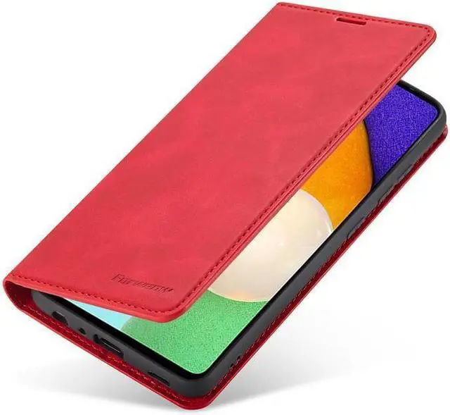 Alt view image 3 of 6 - BONAEVER For Samsung Galaxy A53 5G Case Premium PU Leather Cover TPU Bumper with Card Holder Stand andidden Magnetic Shockproof Flip Wallet Case