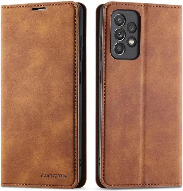 Main image of BONAEVER For Samsung Galaxy A33 5G Case Premium PU Leather Cover TPU Bumper with Card Holder Stand andidden Magnetic Shockproof Flip Wallet Case