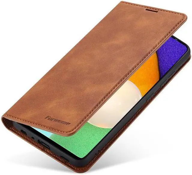 Alt view image 6 of 7 - BONAEVER For Samsung Galaxy A73 5G / A73 4G Case Premium PU Leather Cover TPU Bumper with Card Holder Stand andidden Magnetic Shockproof Flip Wallet Case