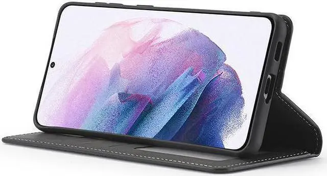 Alt view image 4 of 6 - BONAEVER For Samsung Galaxy S22 5G Case Premium PU Leather Cover TPU Bumper with Card Holder Stand andidden Magnetic Shockproof Flip Wallet Case for Galaxy S22 5G 6.1 inch 2022