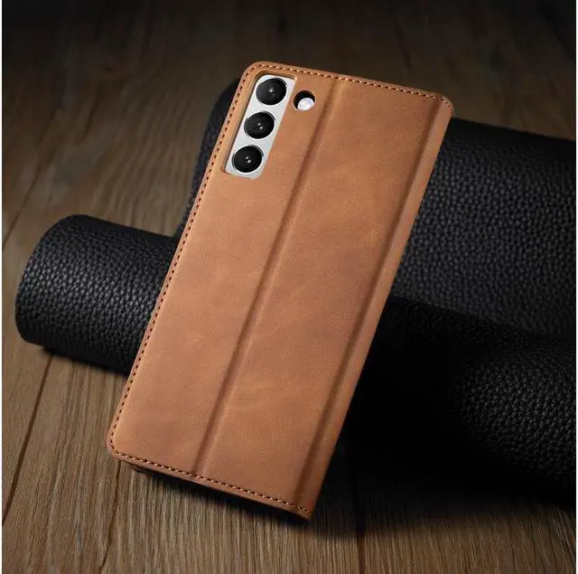 Alt view image 5 of 6 - BONAEVER For Samsung Galaxy S22 5G Case Premium PU Leather Cover TPU Bumper with Card Holder Stand andidden Magnetic Shockproof Flip Wallet Case for Galaxy S22 5G 6.1 inch 2022