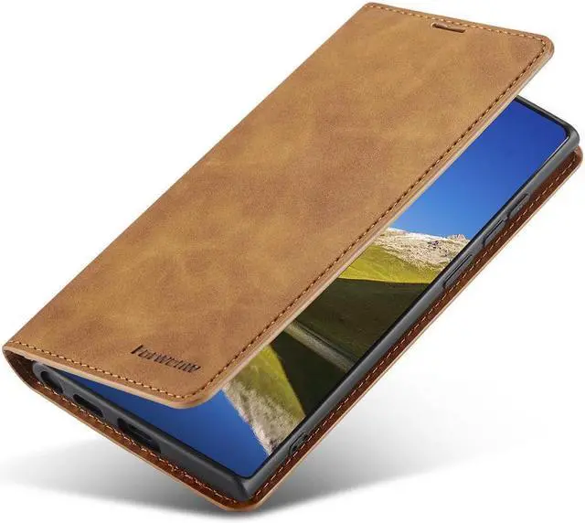 Alt view image 2 of 7 - BONAEVER For Samsung Galaxy S22 Ultra 5G 6.8 inch 2022 Case Premium PU Leather Cover TPU Bumper with Card Holder Stand andidden Magnetic Shockproof Flip Wallet Case