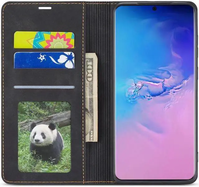 Alt view image 6 of 7 - BONAEVER For Samsung Galaxy A91 / M80S / S10 Lite Case Premium PU Leather Cover TPU Bumper with Card Holder Stand andidden Magnetic Shockproof Flip Wallet Case