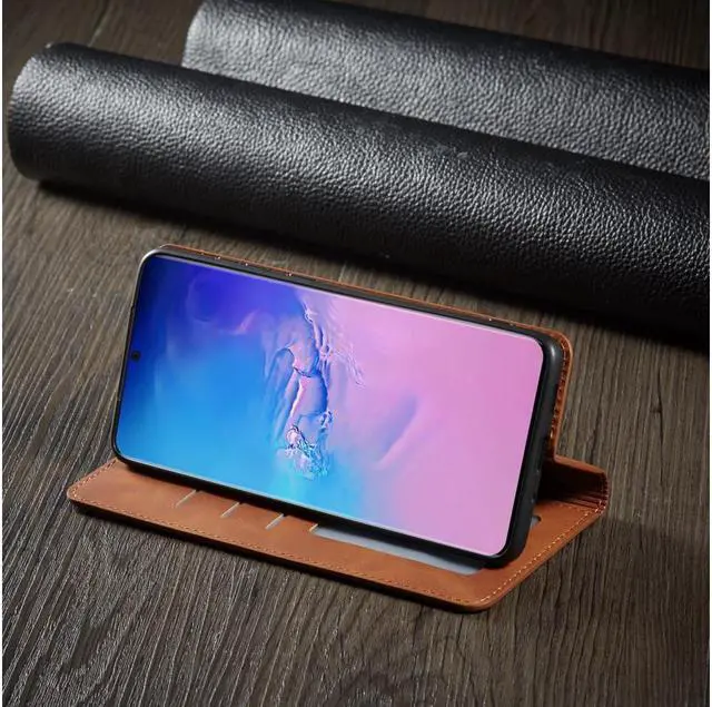 Alt view image 7 of 7 - BONAEVER For Samsung Galaxy A91 / M80S / S10 Lite Case Premium PU Leather Cover TPU Bumper with Card Holder Stand andidden Magnetic Shockproof Flip Wallet Case