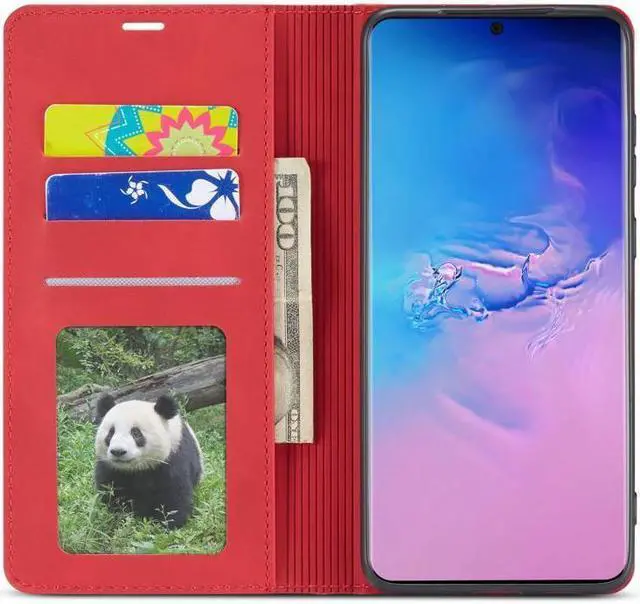 Alt view image 2 of 7 - BONAEVER For Samsung Galaxy A91 / M80S / S10 Lite Case Premium PU Leather Cover TPU Bumper with Card Holder Stand andidden Magnetic Shockproof Flip Wallet Case