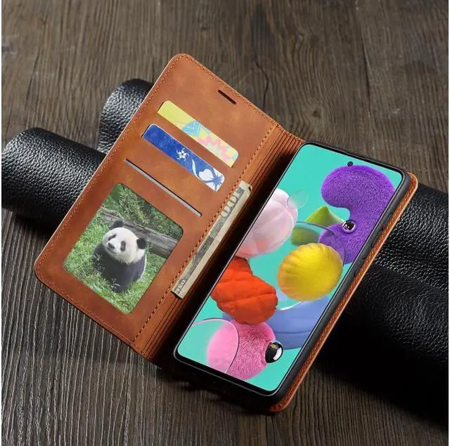 Alt view image 5 of 7 - BONAEVER For Samsung Galaxy A71 5G Case Premium PU Leather Cover TPU Bumper with Card Holder Stand andidden Magnetic Shockproof Flip Wallet Case for Samsung Galaxy A71 6.7 inch Phone 5G Version