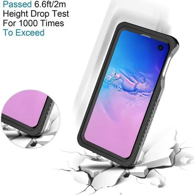 Alt view image 4 of 7 - BONAEVER For Samsung Galaxy S10e Case IP68 Waterproof Du Standproof Shockproof Case with Built-in Screen Protector Sealed Underwater Protective Clear Cover for Samsung S10e