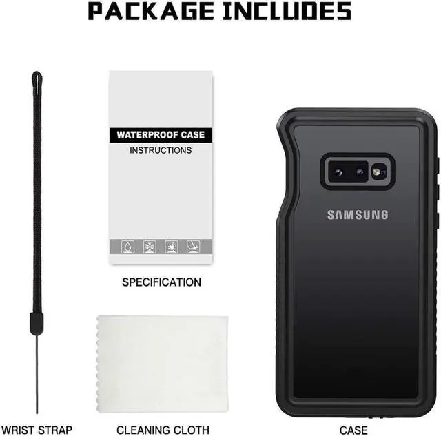 Alt view image 7 of 7 - BONAEVER For Samsung Galaxy S10e Case IP68 Waterproof Du Standproof Shockproof Case with Built-in Screen Protector Sealed Underwater Protective Clear Cover for Samsung S10e