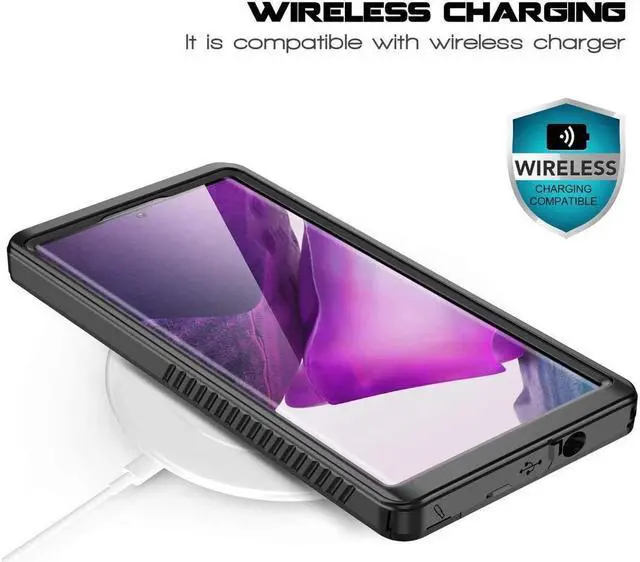Alt view image 5 of 7 - BONAEVER For Galaxy Note 20 Ultra Waterproof Case Built-in Screen Protector Full-Body Protection Shock-Proof du Stand-Proof Cover Case for Samsung Galaxy Note 20 Ultra 6.9 inch Black