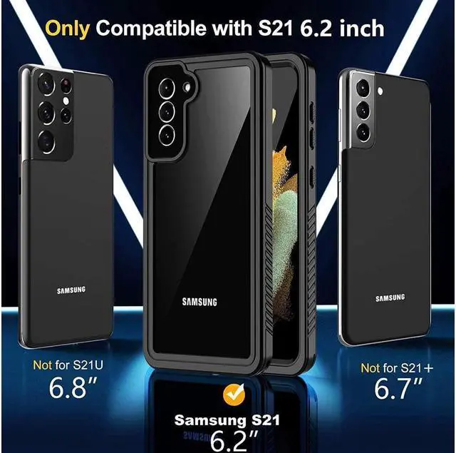 Alt view image 2 of 7 - BONAEVER For Samsung Galaxy S21 Case Waterproof Du Standproof Shockproof Case with Built-in Screen Protector Underwater Protective Cover for Samsung S21 5G 6.2 Inch