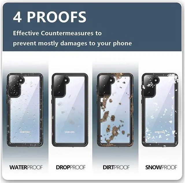 Alt view image 3 of 7 - BONAEVER For Samsung Galaxy S21 Plus Waterproof Case Built-in Screen Protector Protection Shockproof Anti-Scratched Cover for Samsung Galaxy S21 Plus 6.7 inch 2021 Black