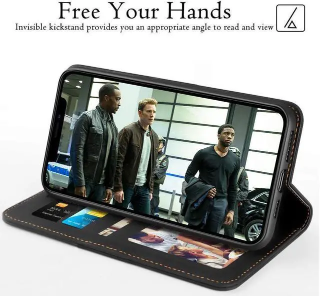 Alt view image 5 of 7 - BONAEVER For iPhone 11 Pro Max Wallet Case Premium Leather iPhone 11 Pro Max Folio Flip Case with Stand and Card Holder Slots Shockproof Protective Cover for Apple iPhone 11 Pro Max 6.5 inch