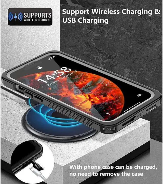 Alt view image 6 of 7 - BONAEVER for iPhone 13 Pro Case Waterproof Built in Screen Protector 360° Protective Shockproof Dustdproof IP68 Underwater Case for iPhone 13 Pro 6.1 inch 2021