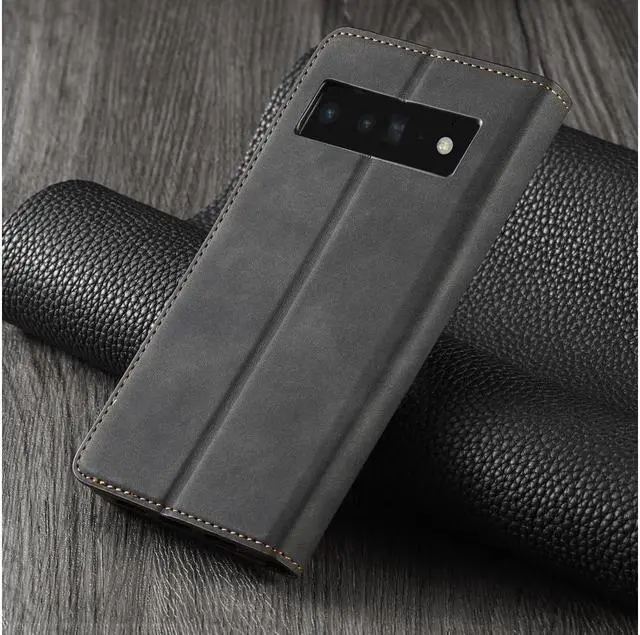 Alt view image 7 of 7 - BONAEVER Case for Google Pixel 6 Pro 5G 6.71 inch Premium PU Leather Cover with Card Holder Stand and Shockproof Flip Wallet Cover Black