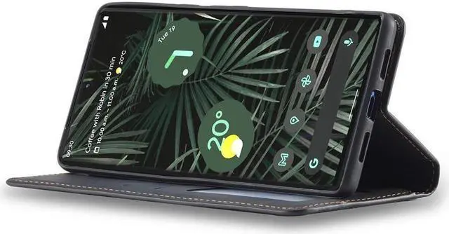 Alt view image 5 of 7 - BONAEVER Case for Google Pixel 6 5G 6.4 inch Premium PU Leather Cover with Card Holder Stand and Shockproof Flip Wallet Cover Black