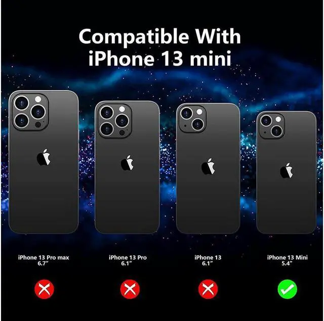 Alt view image 2 of 6 - BONAEVER for iPhone 13 Mini Case Waterproof for IP68 Underwater Protective Cover with Built in Screen Protector Only for iPhone 13 Mini 5G Case Clear Black 5.4 inch