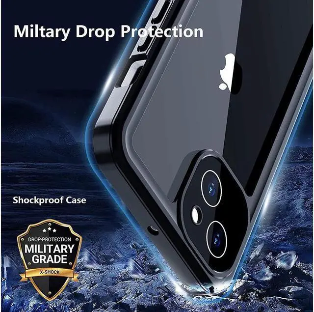 Alt view image 4 of 6 - BONAEVER for iPhone 13 Mini Case Waterproof for IP68 Underwater Protective Cover with Built in Screen Protector Only for iPhone 13 Mini 5G Case Clear Black 5.4 inch
