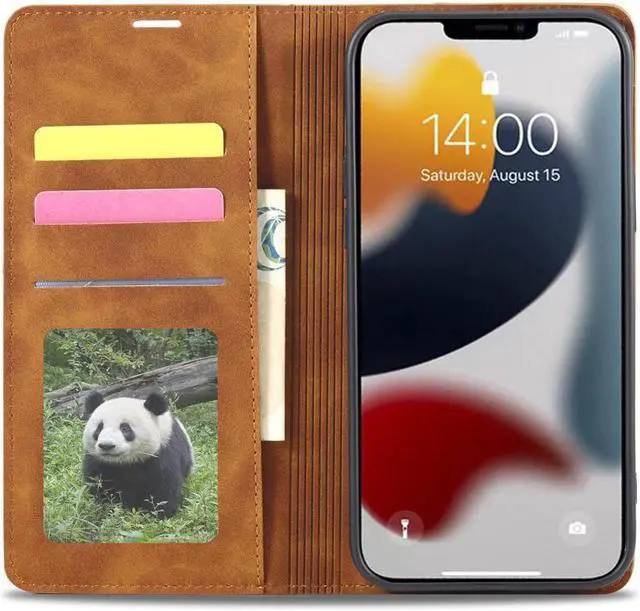 Alt view image 4 of 7 - BONAEVER Case for iPhone 14 Plus 6.7 inch Premium PU Leather Cover with Card Holder Stand and Shockproof Flip Wallet Cover