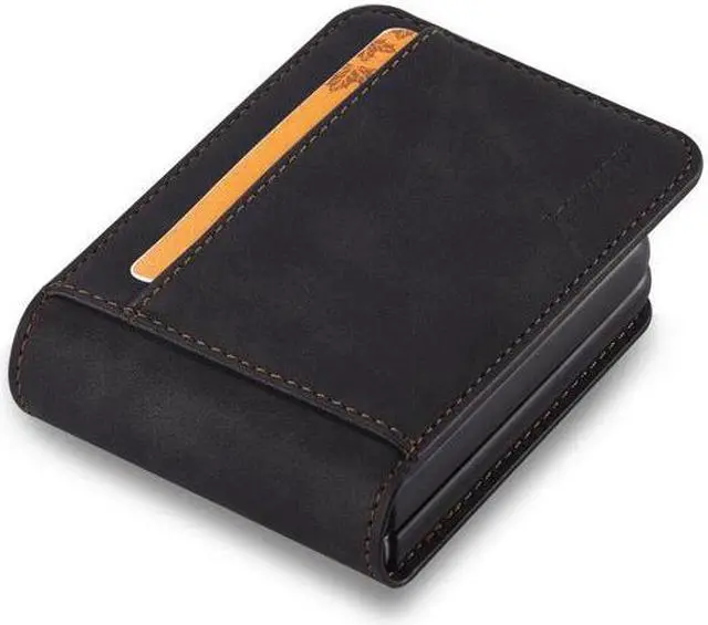 Alt view image 3 of 7 - BONAEVER For Samsung Galaxy Z Flip 4 5G 2022 Case Premium PU Leather Cover with Card Holder Magnetic Shockproof Flip Wallet Case