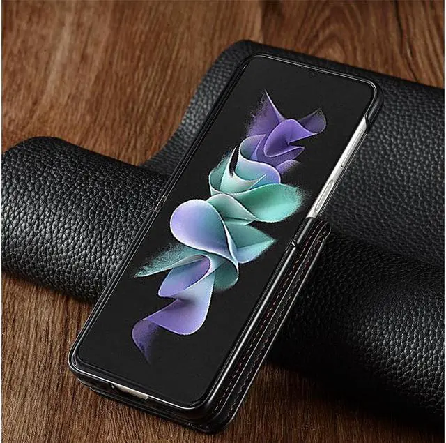 Alt view image 5 of 7 - BONAEVER For Samsung Galaxy Z Flip 4 5G 2022 Case Premium PU Leather Cover with Card Holder Magnetic Shockproof Flip Wallet Case
