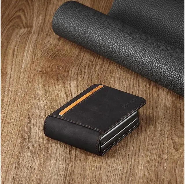 Alt view image 7 of 7 - BONAEVER For Samsung Galaxy Z Flip 4 5G 2022 Case Premium PU Leather Cover with Card Holder Magnetic Shockproof Flip Wallet Case