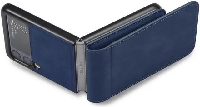 Alt view image 4 of 6 - BONAEVER For Samsung Galaxy Z Flip 4 5G 2022 Case Premium PU Leather Cover with Card Holder Magnetic Shockproof Flip Wallet Case