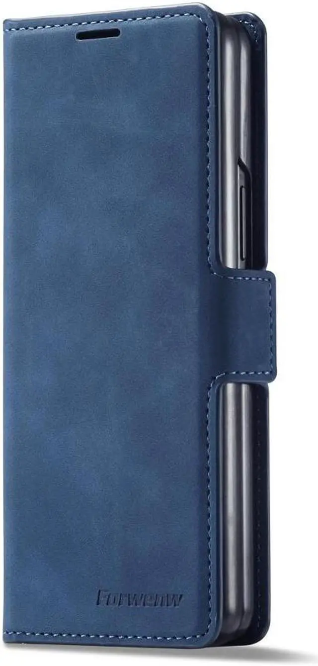 Alt view image 3 of 7 - BONAEVER For Samsung Galaxy Galaxy Z Fold 4 5G Case Premium PU Leather Cover TPU Bumper with Card Holder Stand and Magnetic Shockproof Flip Wallet Case