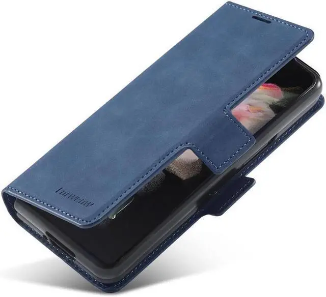 Alt view image 5 of 7 - BONAEVER For Samsung Galaxy Galaxy Z Fold 4 5G Case Premium PU Leather Cover TPU Bumper with Card Holder Stand and Magnetic Shockproof Flip Wallet Case