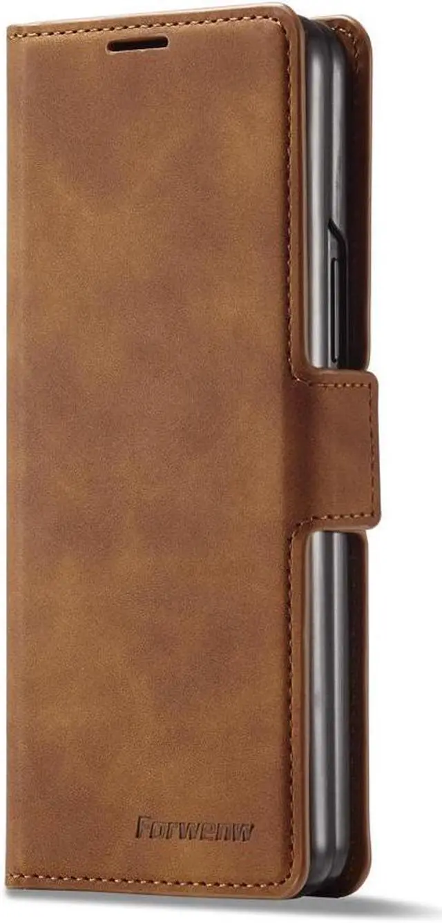 Alt view image 3 of 7 - BONAEVER For Samsung Galaxy Galaxy Z Fold 4 5G Case Premium PU Leather Cover TPU Bumper with Card Holder Stand and Magnetic Shockproof Flip Wallet Case
