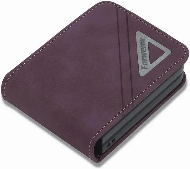 Alt view image 3 of 7 - BONAEVER For Samsung Galaxy Galaxy Z Fold 4 5G Case PU Leather Cover TPU Bumper with Card Holder Stand andidden Magnetic Shockproof Flip Wallet Case Red