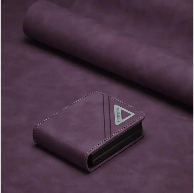 Alt view image 4 of 7 - BONAEVER For Samsung Galaxy Galaxy Z Fold 4 5G Case PU Leather Cover TPU Bumper with Card Holder Stand andidden Magnetic Shockproof Flip Wallet Case Red