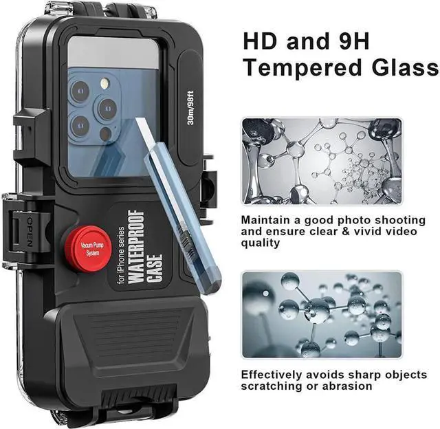Alt view image 7 of 7 - BONAEVER Underwater Case for iPhone Diving Phone Case [98FT/30M] Snorkeling Photo VideoWaterproof Case for iPhone 14/13/Pro/Pro Max/Mini/12/11/XR/XS/MAX/8/Plus/SE