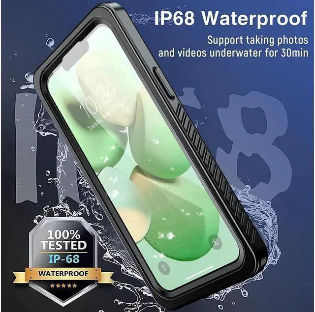 Alt view image 2 of 7 - BONAEVER For iPhone 13 Mini Case Waterproof iPhone 13 Mini Shockproof Cover with Built-in Screen Protector Anti-Scratch Phone Case for iPhone 13 Mini 5G 5.4 inch
