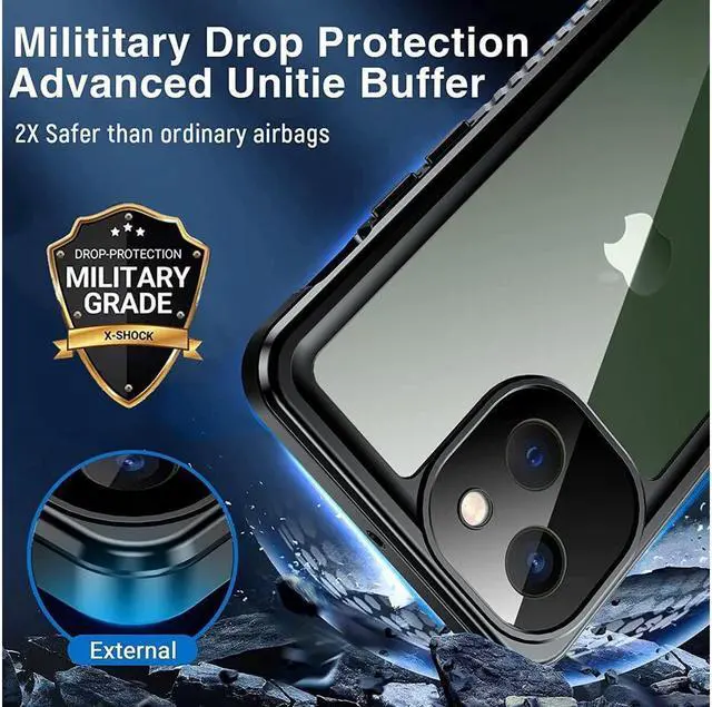 Alt view image 3 of 7 - BONAEVER For iPhone 13 Mini Case Waterproof iPhone 13 Mini Shockproof Cover with Built-in Screen Protector Anti-Scratch Phone Case for iPhone 13 Mini 5G 5.4 inch