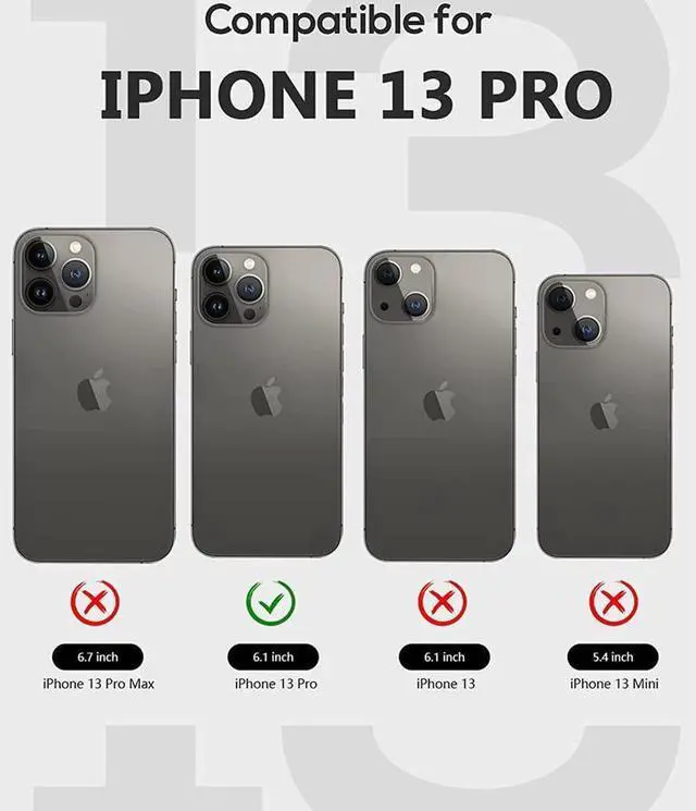 Alt view image 2 of 7 - BONAEVER For iPhone 13 Pro Case Waterproof Shockproof with Screen Protector Protector Du Standproof Dirtproof Phone Case for iPhone 13 Pro 6.1 inch