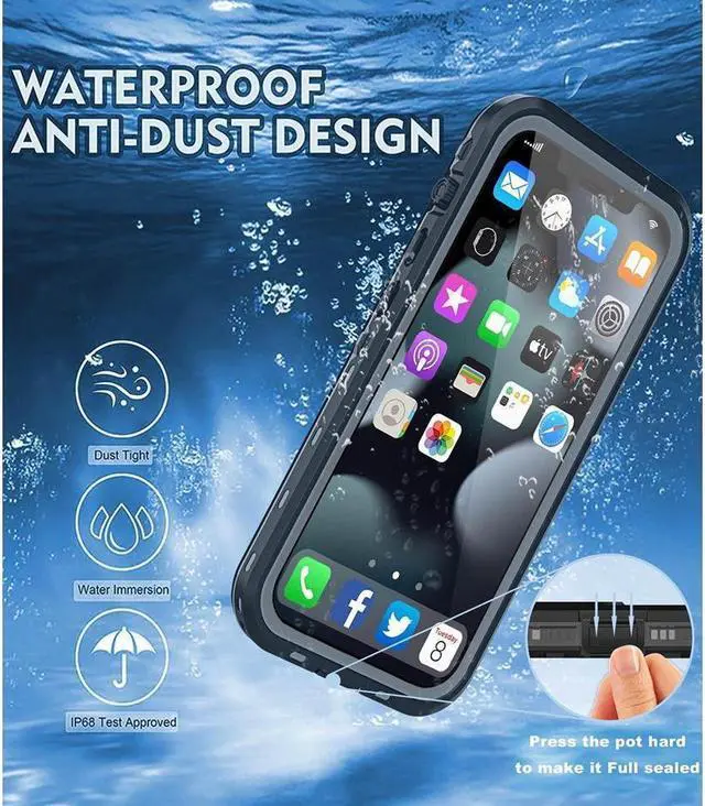 Alt view image 4 of 7 - BONAEVER For iPhone 13 Pro Case Waterproof Shockproof with Screen Protector Protector Du Standproof Dirtproof Phone Case for iPhone 13 Pro 6.1 inch