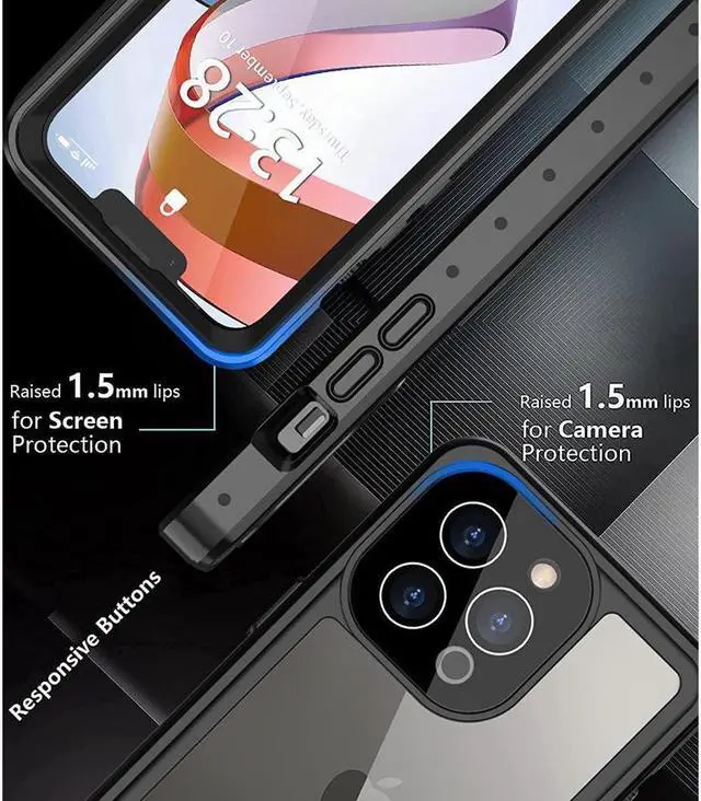 Alt view image 6 of 7 - BONAEVER For iPhone 13 Pro max Case Waterproof Dropproof Built in Screen Protector Shockproof Phone Cover for iPhone 13 Pro max 5G 6.7 inch 2021